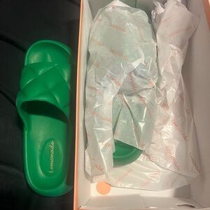 Lemon Green Casual Slides